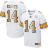 Nike Steelers #14 Sammie Coates White Men’s Stitched NFL Elite Gold Jersey