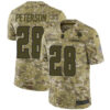 Nike Vikings #28 Adrian Peterson Camo Men’s Stitched NFL Limited 2018 Salute To Service Jersey