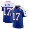 Men’s Buffalo Bills #17 Josh Allen Blue White 2023 F.U.S.E. 75th Anniversary Throwback Vapor Untouchable Limited Football Stitched Jersey