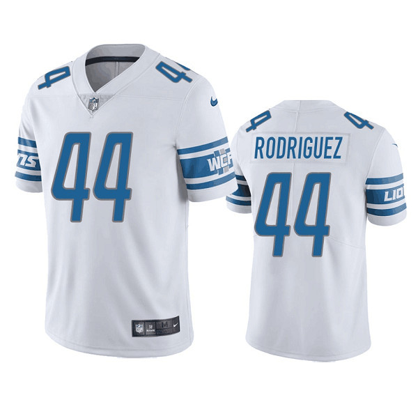 Men’s Detroit Lions #44 Malcolm Rodriguez White Vapor Untouchable Limited Stitched Jersey