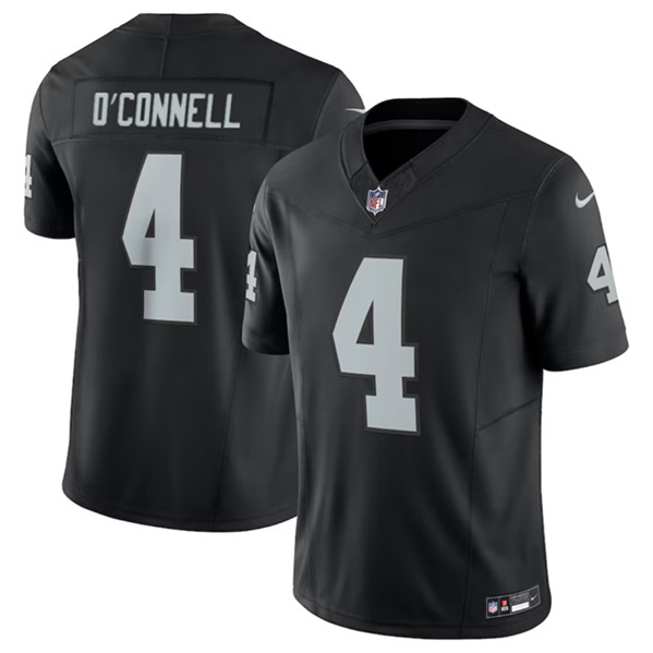 Men’s Las Vegas Raiders #4 Aidan O’Connell Black 2023 F.U.S.E Vapor Untouchable Stitched Football Jersey