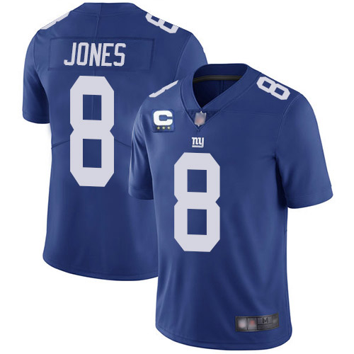 Men’s New York Giants 2022 #8 Daniel Jones Blue With 3-star C Patch Vapor Untouchable Limited Stitched NFL Jersey