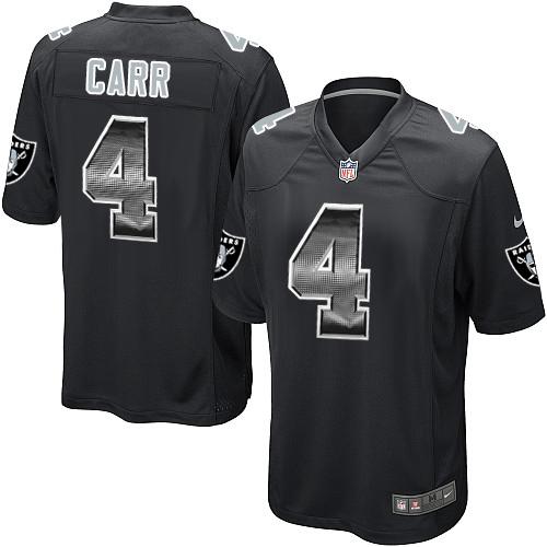 Nike Raiders #4 Derek Carr Black Team Color Men’s Stitched NFL Limited Strobe Jersey