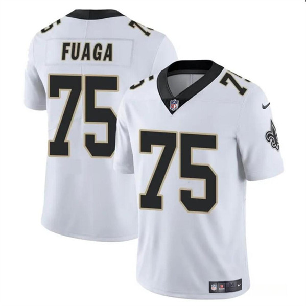 Men’s New Orleans Saints #75 Taliese Fuaga White 2024 Draft Vapor Limited Football Stitched Jersey