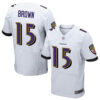 Ravens #15 Marquise Brown White Men’s Stitched Football New Elite Jersey