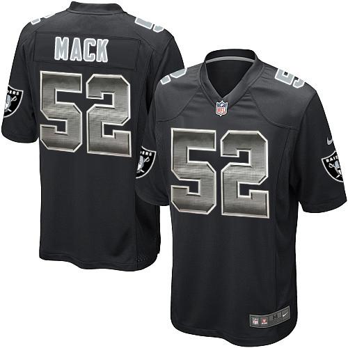 Nike Raiders #52 Khalil Mack Black Team Color Men’s Stitched NFL Limited Strobe Jersey
