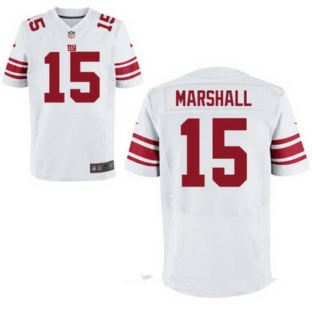 Men’s New York Giants #15 Brandon Marshall White Road Stitched NFL Nike Elite Jersey