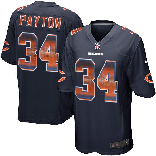 Nike Chicago Bears #34 Walter Payton Navy Blue Team Color Men’s Stitched NFL Limited Strobe Jersey