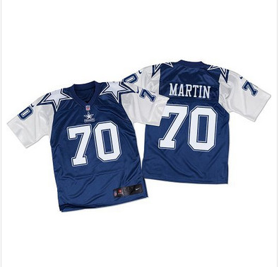 Nike Cowboys #70 Zack Martin Navy BlueWhite Throwback Men’s Stitched NFL Elite Jersey
