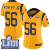 #56 Limited Dante Fowler Jr Gold Nike NFL Women’s Jersey Los Angeles Rams Rush Vapor Untouchable Super Bowl LIII Bound