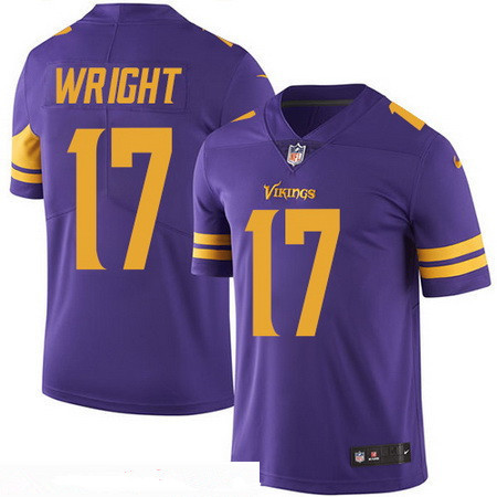 Men’s Minnesota Vikings #17 Jarius Wright Purple 2016 Color Rush Stitched NFL Nike Limited Jersey