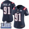 #91 Limited Deatrich Wise Jr Navy Blue Nike NFL Women’s Jersey New England Patriots Rush Vapor Untouchable Super Bowl LIII Bound