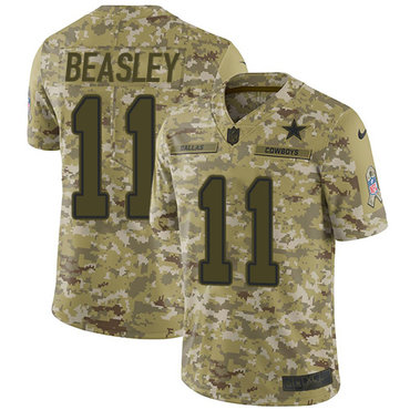 Nike Cowboys #11 Cole Beasley Camo Men’s Stitched NFL Limited 2018 Salute To Service Jersey