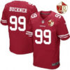 Men’s San Francisco 49ers #99 DeForest Buckner Scarlet Red 70th Anniversary Patch Stitched NFL Nike Elite Jersey