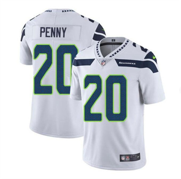 Men’s Seattle Seahawks #20 Rashaad Penny White Vapor Untouchable Limited Stitched Jersey