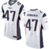 Men’s New England Patriots #47 Glenn Gronkowski White Road Stitched NFL Nike Elite Jersey