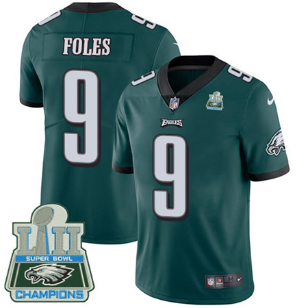Nike Eagles #9 Nick Foles Midnight Green Team Color Super Bowl LII Champions Men’s Stitched NFL Vapor Untouchable Limited Jersey