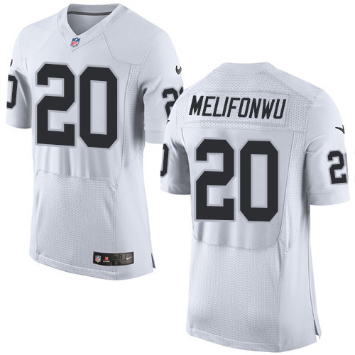 Nike Oakland Raiders #20 Obi Melifonwu White Men’s Stitched NFL New Elite Jersey