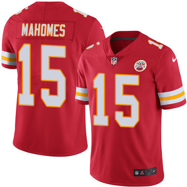 Men’s Nike Chiefs #15 Patrick Mahomes Red Team Color Stitched NFL Vapor Untouchable Limited Jersey