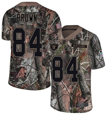 Men’s Oakland Raiders #84 Antonio Brown Camo Stitched Football Limited Rush Realtree Jersey