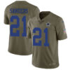 Nike Dallas Cowboys #21 Deion Sanders Olive Men’s Stitched NFL Limited 2017 Salute To Service Jersey