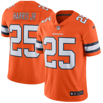 Men’s Denver Broncos #25 Chris Harris Jr Nike Orange Color Rush Limited Jersey