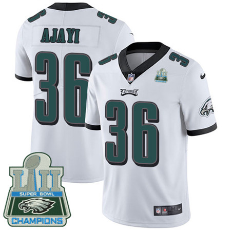 Nike Eagles #36 Jay Ajayi White Super Bowl LII Champions Men’s Stitched NFL Vapor Untouchable Limited Jersey