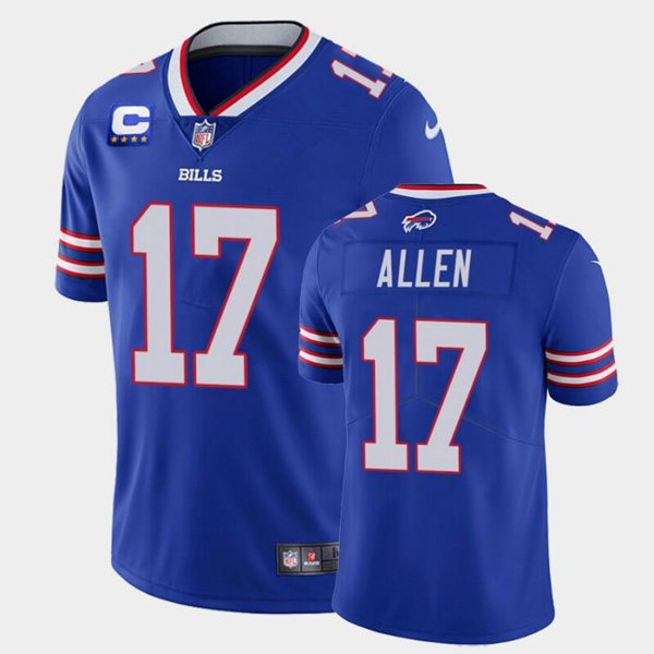 Men’s Buffalo Bills #17 Josh Allen Royal With 4-star C Patch 2022 Vapor Untouchable Limited Stitched Jersey