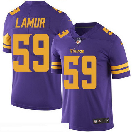 Men’s Minnesota Vikings #59 Emmanuel Lamur Purple 2016 Color Rush Stitched NFL Nike Limited Jersey