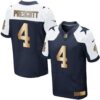 Nike Cowboys #4 Dak Prescott Navy Blue Thanksgiving Throwback Men’s Stitched NFL Elite Gold Jersey