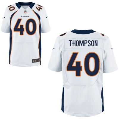 Men’s Denver Broncos #40 Juwan Thompson White Road NFL Nike Elite Jersey