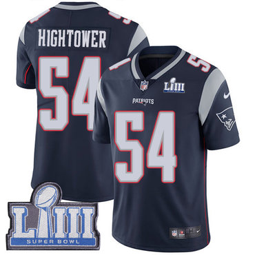 #54 Limited Dont’a Hightower Navy Blue Nike NFL Home Youth Jersey New England Patriots Vapor Untouchable Super Bowl LIII Bound