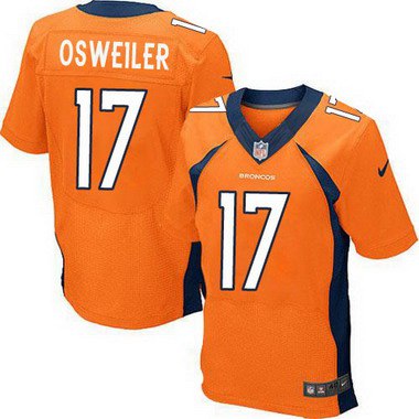 Men’s Denver Broncos #17 Brock Osweiler Orange Team Color NFL Nike Elite Jersey