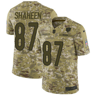 Nike Bears #87 Adam Shaheen Camo Men’s Stitched NFL Limited 2018 Salute To Service Jersey