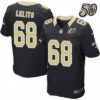 Men’s New Orleans Saints #68 Tim Lelito Black 50th Season Patch Stitched NFL Nike Elite Jersey