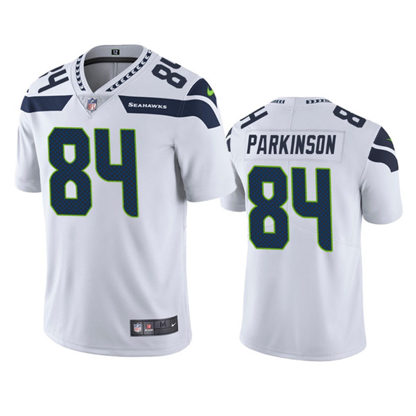 Men’s Seattle Seahawks #84 Colby Parkinson White Vapor Untouchable Limited Stitched Jersey