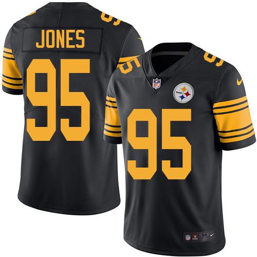 Nike Steelers #95 Jarvis Jones Black Men’s Stitched NFL Limited Rush Jersey