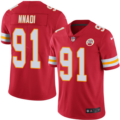 Nike Kansas City Chiefs #91 Derrick Nnadi Red Team Color Men’s Stitched NFL Vapor Untouchable Limited Jersey