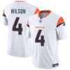 Men’s Denver Broncos #4 Zach Wilson White 2024 F.U.S.E. Vapor Limited Football Stitched Jersey