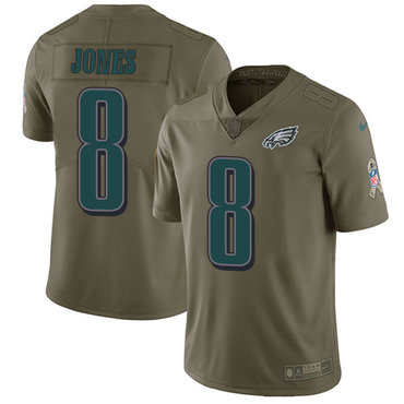 Nike Philadelphia Eagles #8 Donnie Jones Olive Men’s Stitched NFL Limited 2017 Salute To Service Jersey