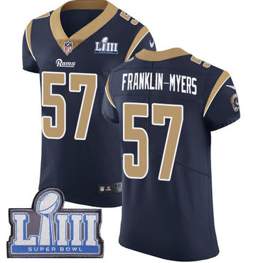#57 Elite John Franklin-Myers Navy Blue Nike NFL Home Men’s Jersey Los Angeles Rams Vapor Untouchable Super Bowl LIII Bound