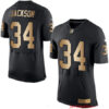 Men’s Oakland Raiders #34 Bo Jackson Black With Gold Stitched NFL Nike Elite Jersey