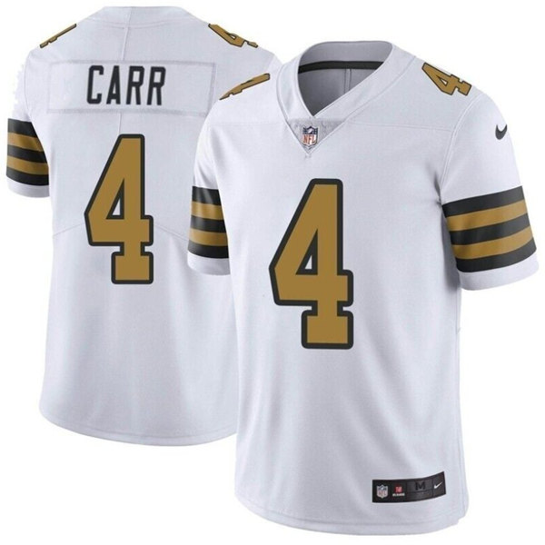 Men’s New Orleans Saints #4 Derek Carr White Color Rush Limited Stitched Jersey