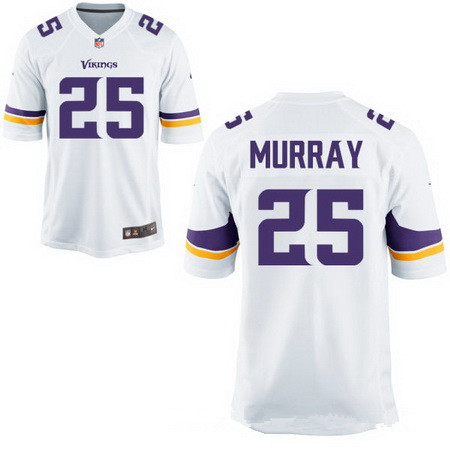 Men’s Minnesota Vikings #25 Latavius Murray White Road Stitched NFL Nike Elite Jersey