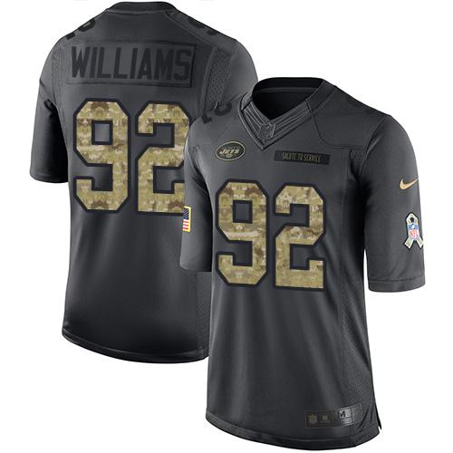 Men’s New York Jets #92 Leonard Williams Black Anthracite 2016 Salute To Service Stitched NFL Nike Limited Jersey