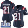 #21 Limited Duron Harmon Navy Blue Nike NFL Women’s Jersey New England Patriots Rush Vapor Untouchable Super Bowl LIII Bound