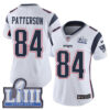 #84 Limited Cordarrelle Patterson White Nike NFL Road Women’s Jersey New England Patriots Vapor Untouchable Super Bowl LIII Bound