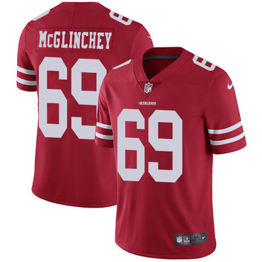Nike 49ers #69 Mike McGlinchey Red Team Color Men’s Stitched NFL Vapor Untouchable Limited Jersey