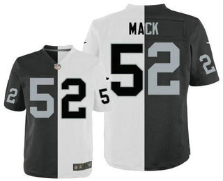 Men’s Oakland Raiders #52 Khalil Mack Black With White Two Tone Elite Jersey