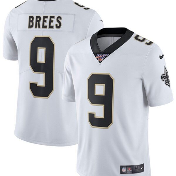 Nike Saints 9 Drew Brees White 100th Season Vapor Untouchable Limited Jersey